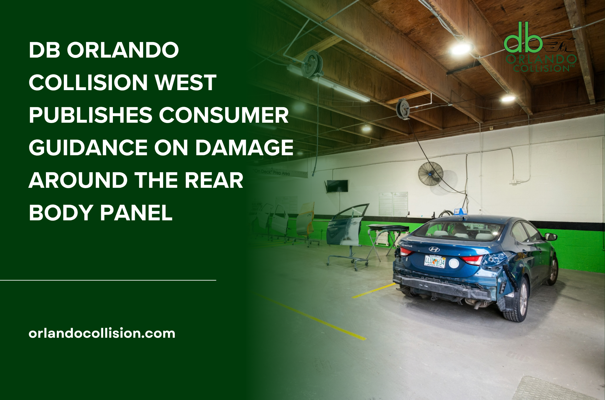 Rear body panel collision damage